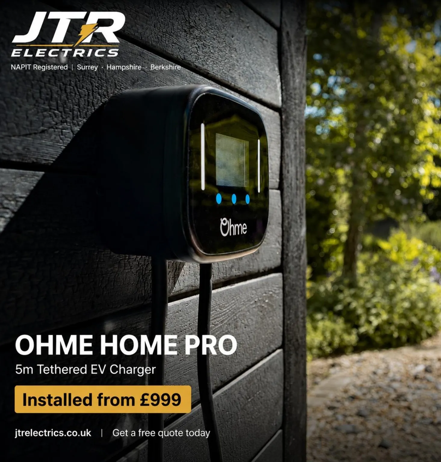 Ohme Home Pro EV Charger Installation by JTR Electrics